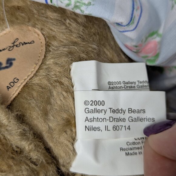 Ashton Drake Abbie 11in Limited Edition Gallery Teddy Bear w/Handkerchief #1625 - Picture 12 of 15
